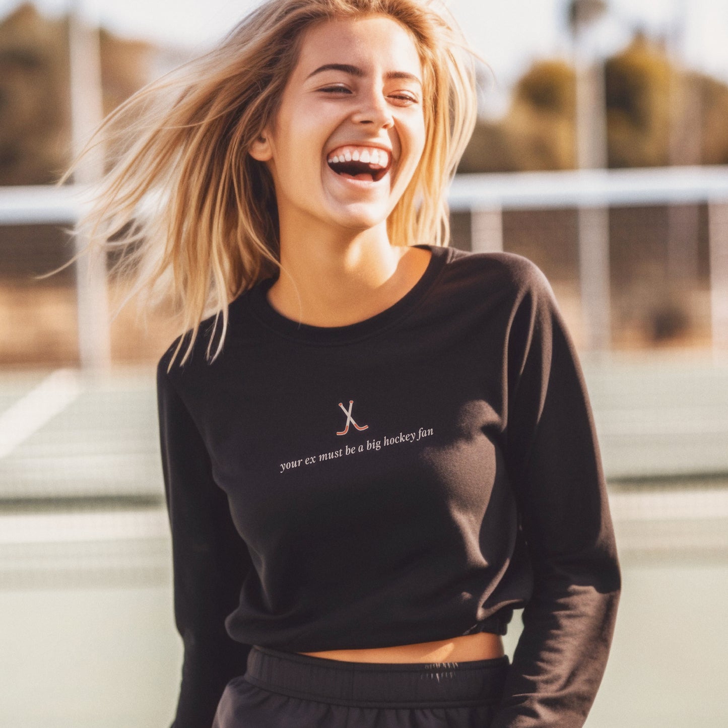 Your Ex Must Be a Big Hockey Fan Cropped Sweatshirt