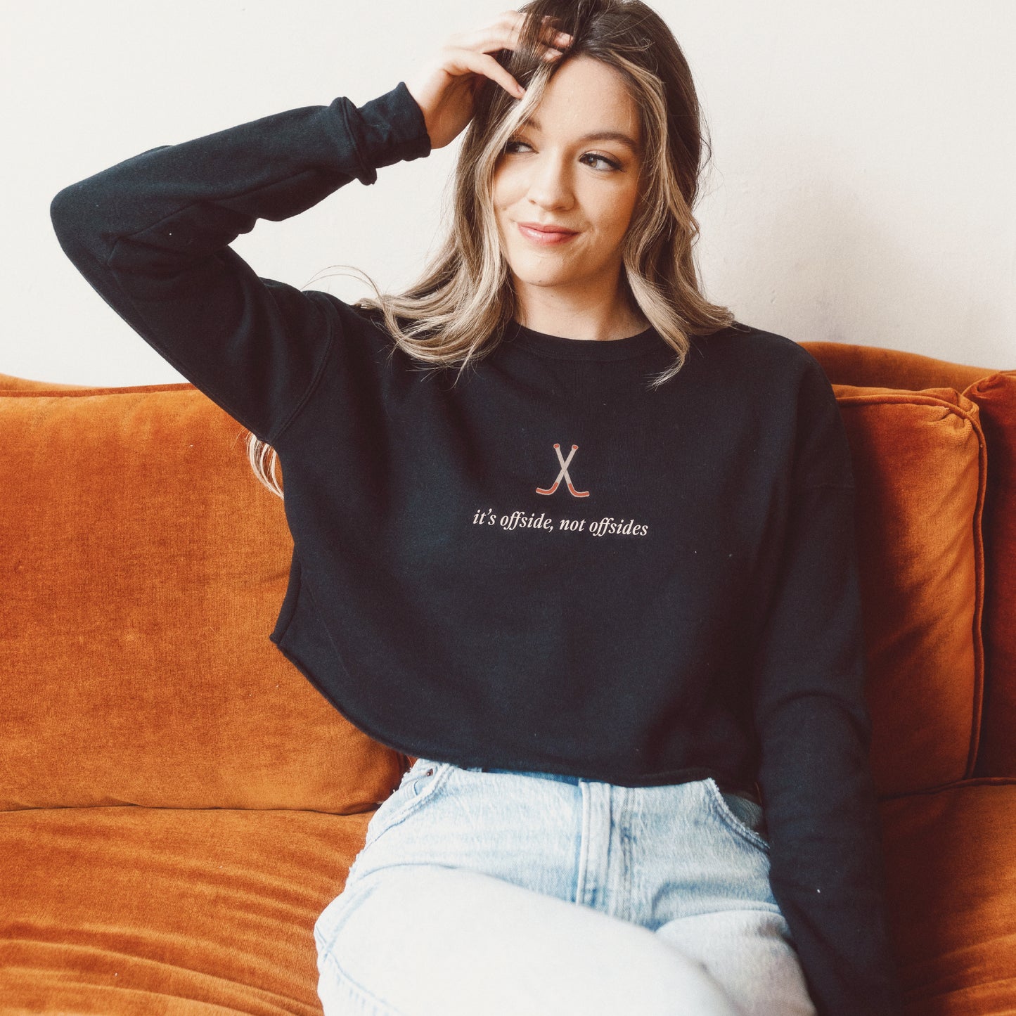 It's Offside, Not Offsides Cropped Sweatshirt