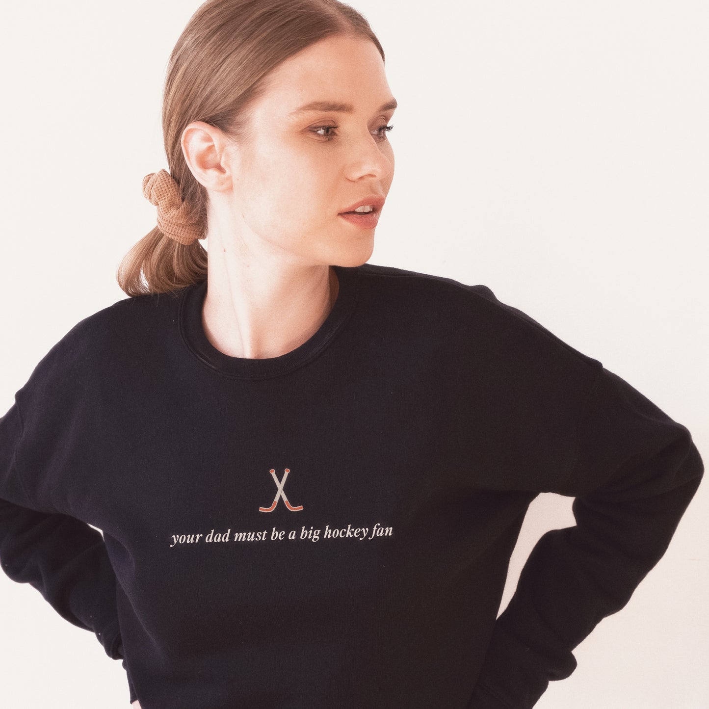 Your Dad Must Be a Big Hockey Fan Cropped Sweatshirt