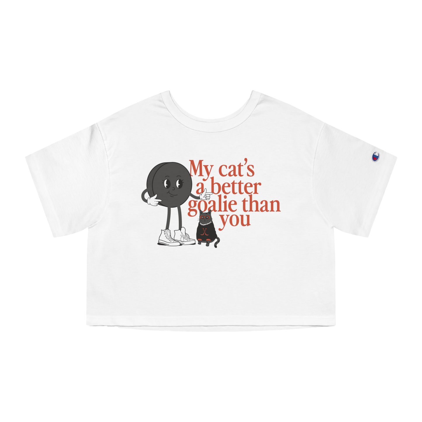My Cat's a Better Goalie Cropped Tee