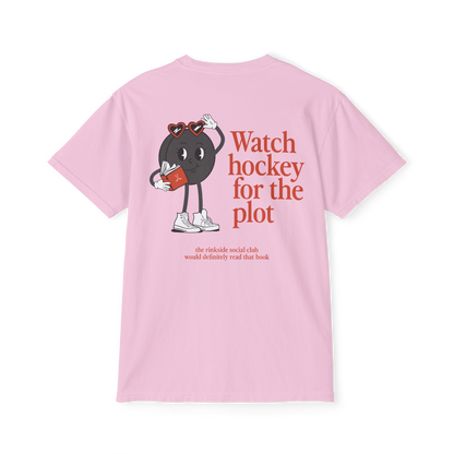 Watch Hockey for the Plot Pocket Tee