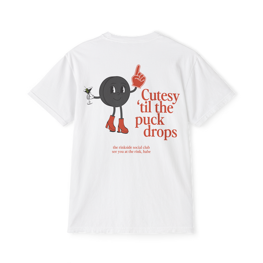 Cutesy til the Puck Drops Pocket Tee