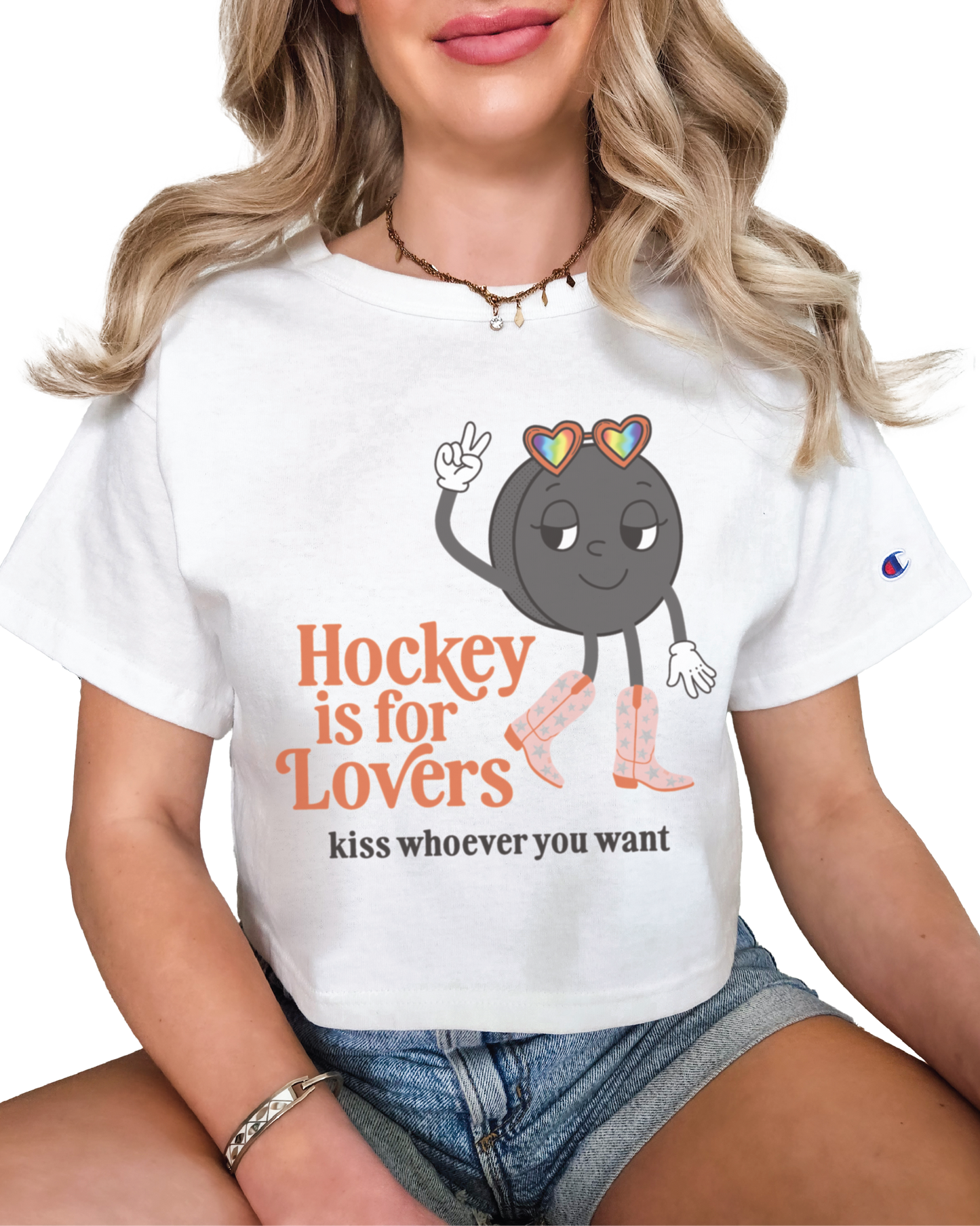 Hockey is for Lovers Pride Cropped Tee