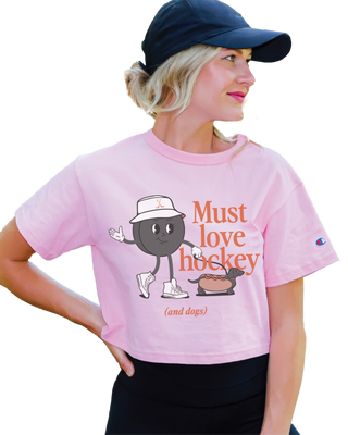 Must Love Hockey (and dogs) Cropped Tee