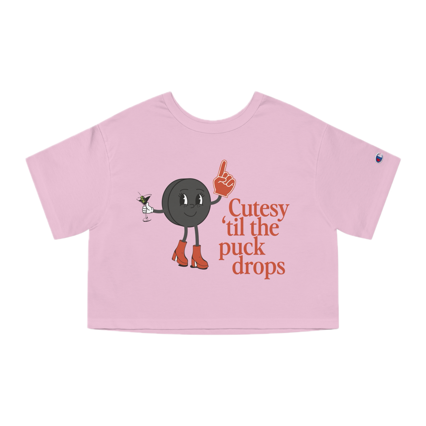 Cutesy til the Puck Drops Cropped Tee