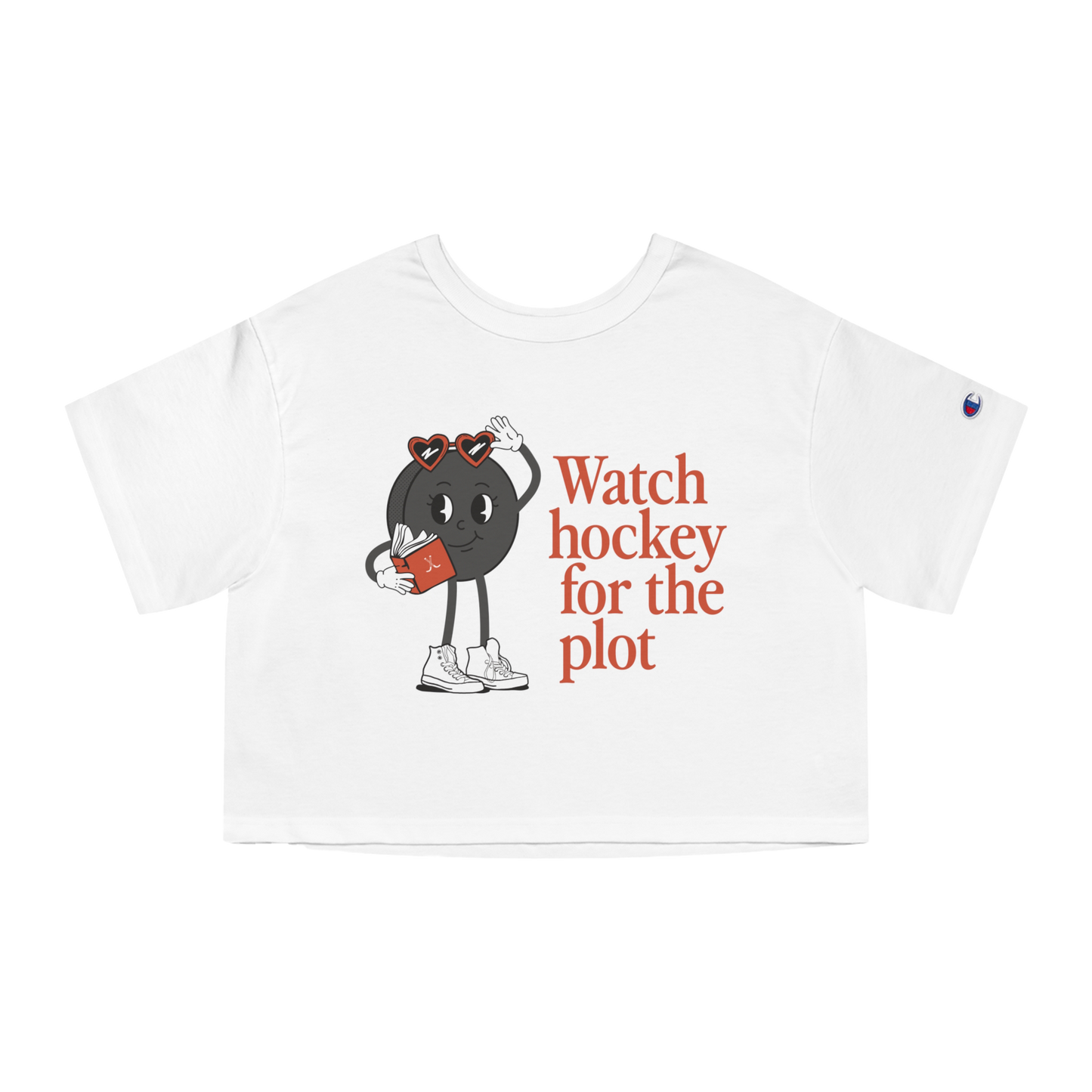 Watch Hockey for the Plot Cropped Tee