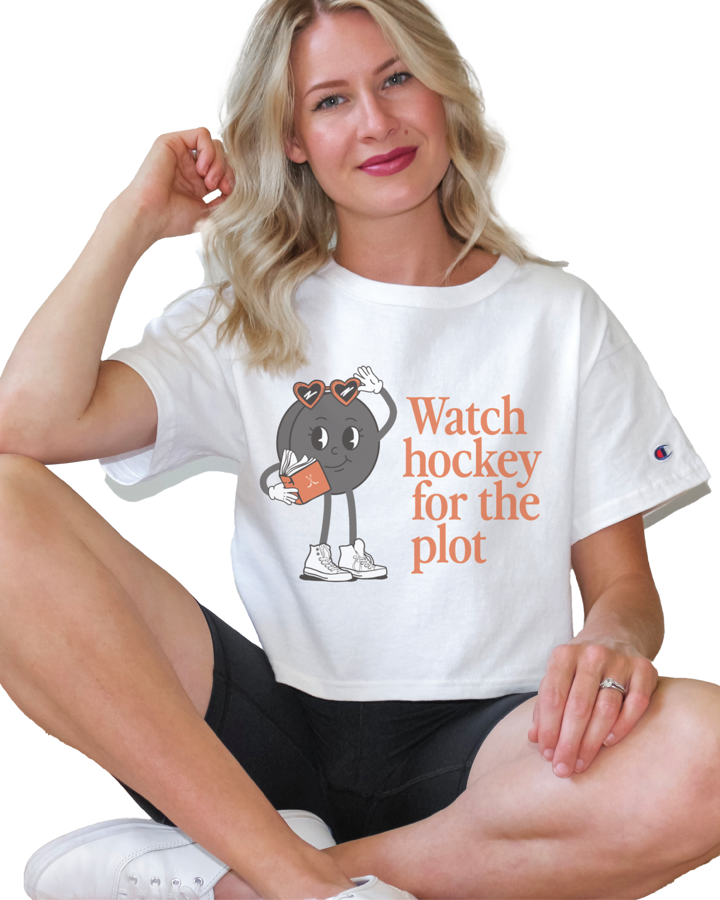 Watch Hockey for the Plot Cropped Tee