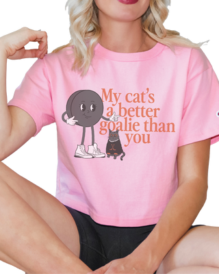 My Cat's a Better Goalie Cropped Tee